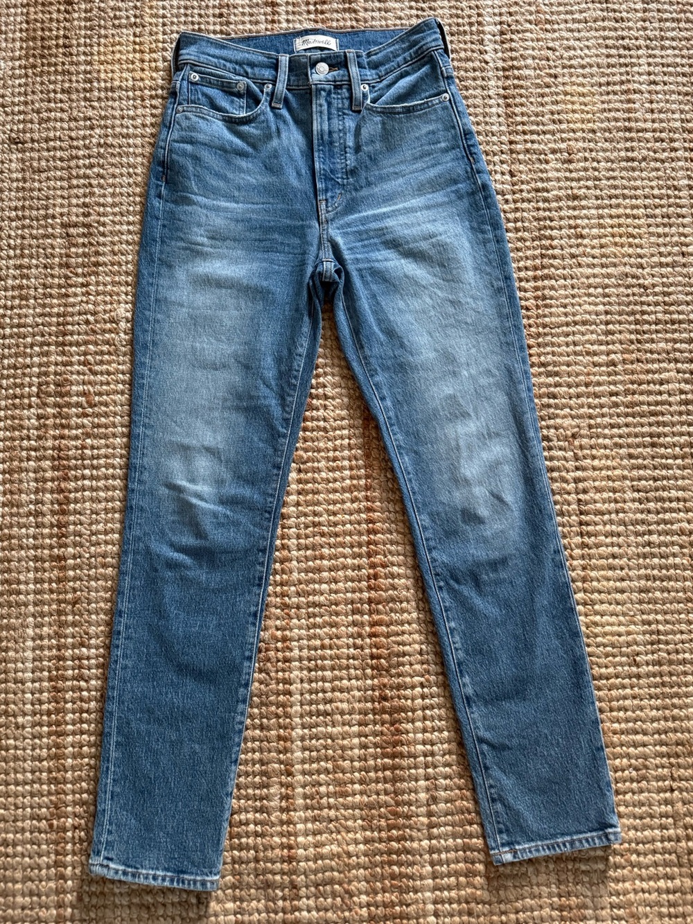 Madewell The Perfect Vintage Jean High Rise Straight Jeans 25 Medium Wash